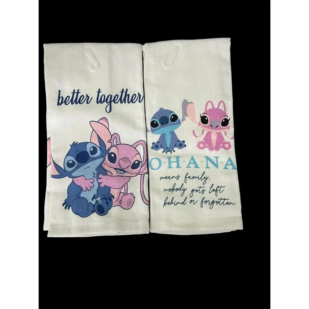Disney Lilo & Stitch Better Together and Ohana Set of 2 Kitchen Towels 16X26